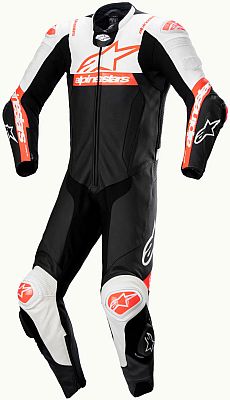 Alpinestars Missile V2 Ward, Lederkombi 1tlg. - Schwarz/Weiß/Neon-Rot - 56 von Alpinestars