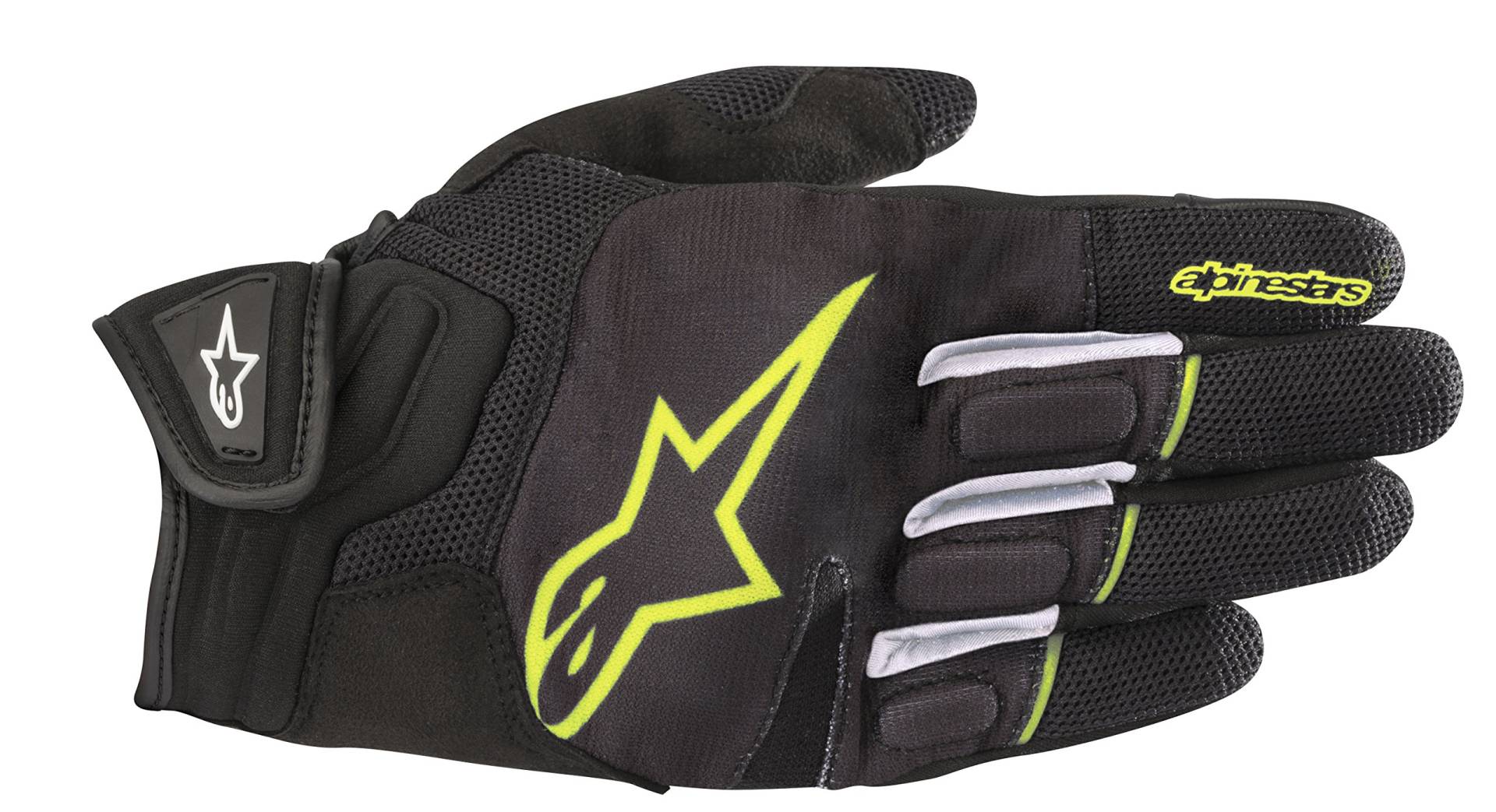 Alpinestars Motorradhandschuhe Atom Gloves Black Yellow Fluo, Schwarz/Gelb, S von Alpinestars