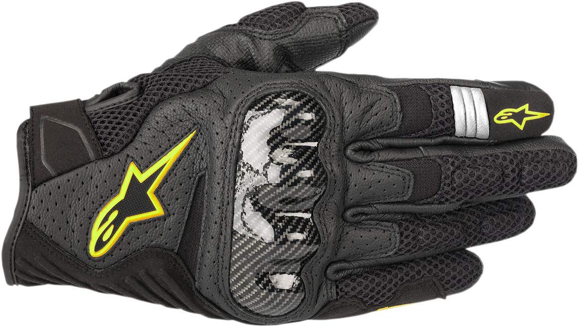 Alpinestars Motorradhandschuhe Smx-1 Air V2 Gloves Black Yellow Fluo, Schwarz/Gelb, M, 3570518155- M von Alpinestars
