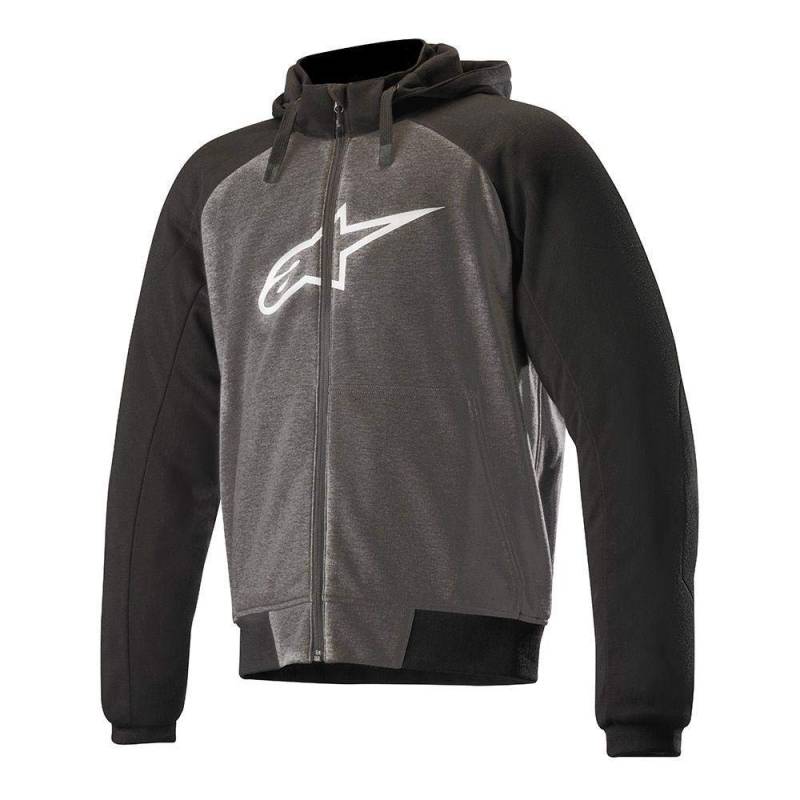 Alpinestars Motorradjacken Chrome Sport Hoodie Melange Gray Black, Schwarz/Grau, L, 42009181432- L von Alpinestars
