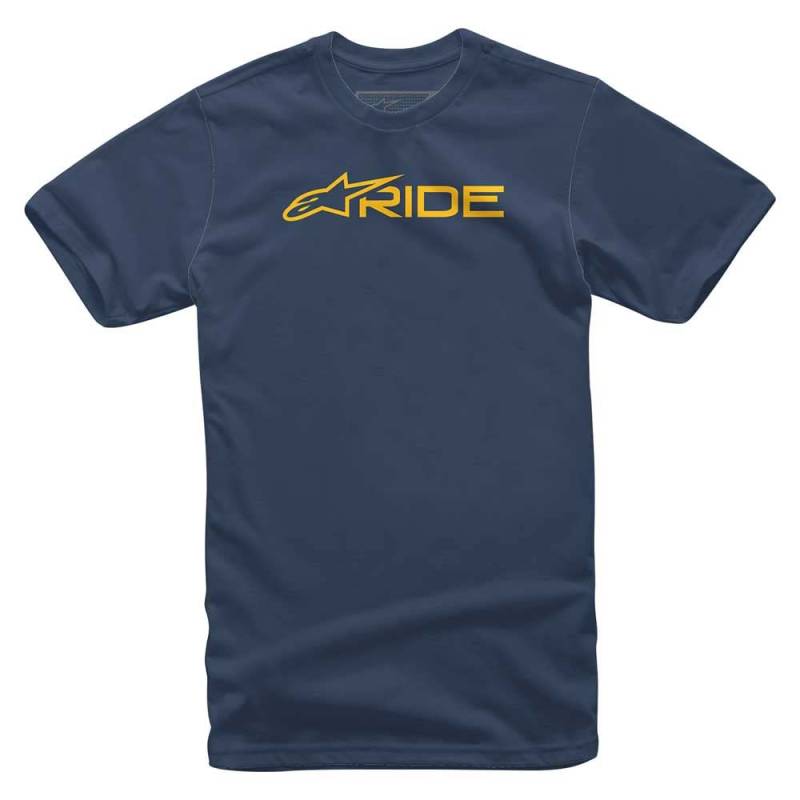 Alpinestars Herren Ride 3.0 Tee T-Shirt Kurzarmshirt für Männer mit Rundhalsausschnitt Marineblau/Gold XL von Alpinestars
