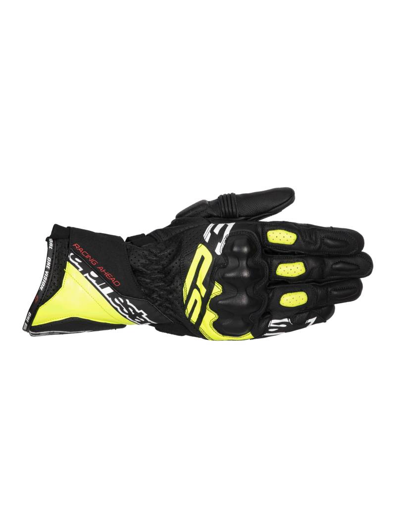 Alpinestars SP-3 Black Yellow Fluo White Leder Motorrad Handschuhe, L von Alpinestars