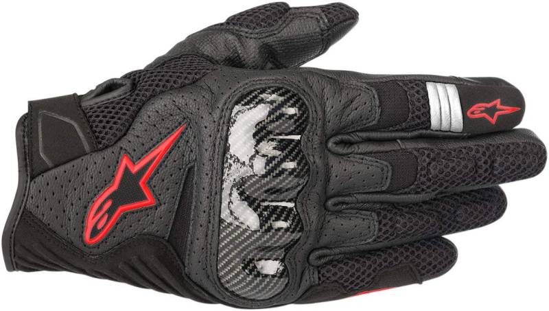 Alpinestars Motorradhandschuhe Smx-1 Air V2 Gloves Black Red Fluo, Schwarz/Rot, XL von Alpinestars
