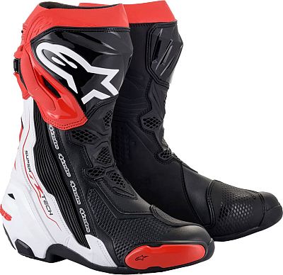 Alpinestars Supertech R, Stiefel - Schwarz/Weiß/Rot - 45 EU von Alpinestars