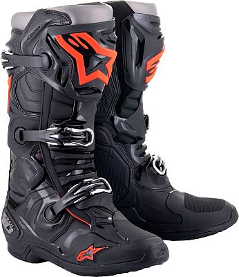 Alpinestars Tech 10 S23, Stiefel - Schwarz/Neon-Rot - 10 US von Alpinestars