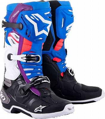 Alpinestars Tech 10 Supervented S23, Stiefel - Schwarz/Blau/Lila/Weiß - 14 US von Alpinestars