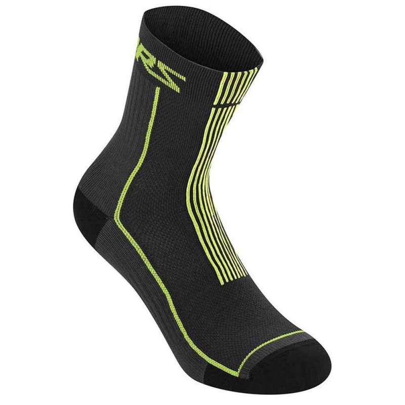 Alpinestars Unisex Sommer 15 Socken, Schwarz/Acid Yellow, Medium von Alpinestars