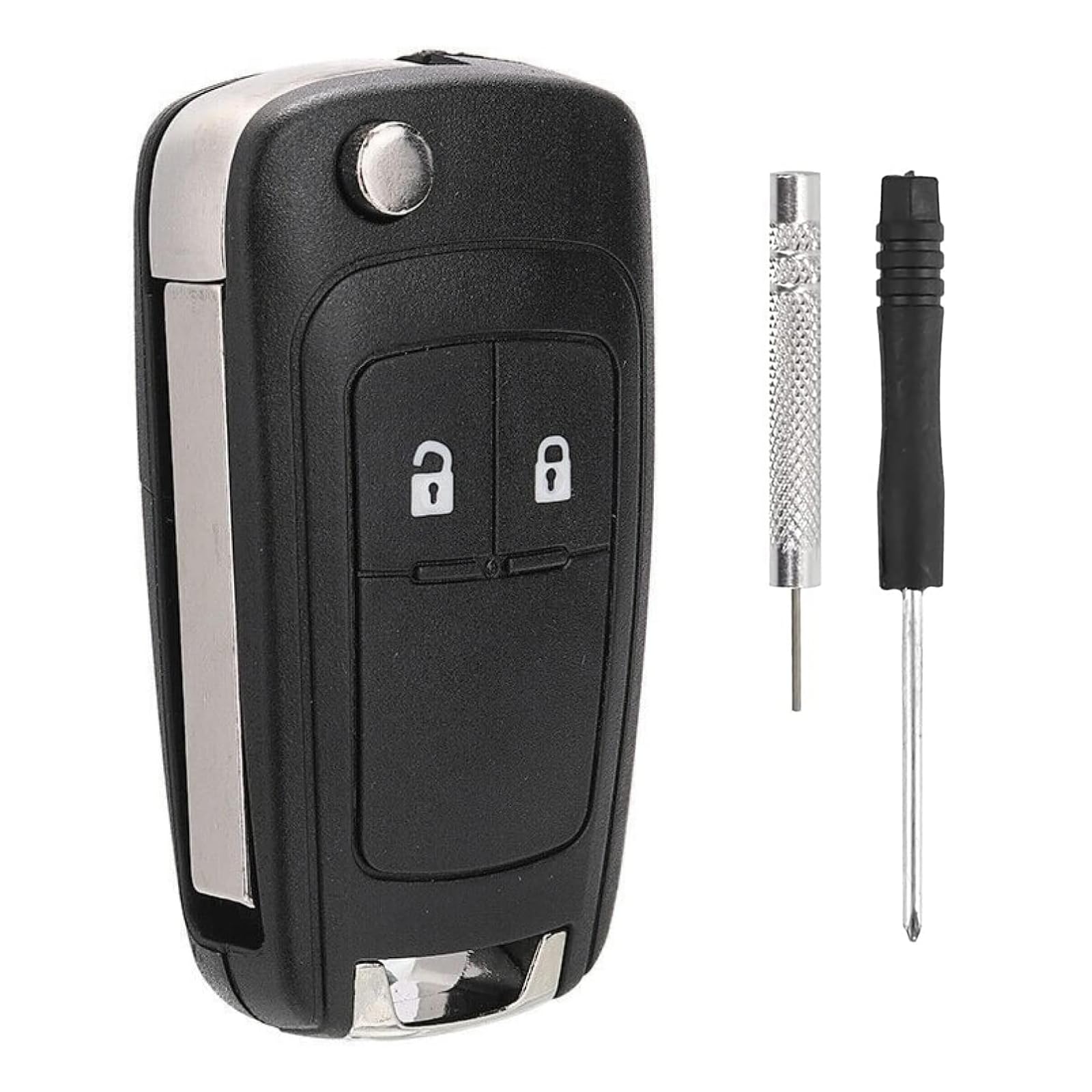 2-Tasten-Auto-Schlüsselgehäuse für die Fernbedienung. Kompatibel mit Chevrolet Aveo, Matiz, Cruze, Captiva, Spark, Orlando, Trax und Opel Vauxhall Astra, Insignia, Vectra. (1er Pack) von Alppihym