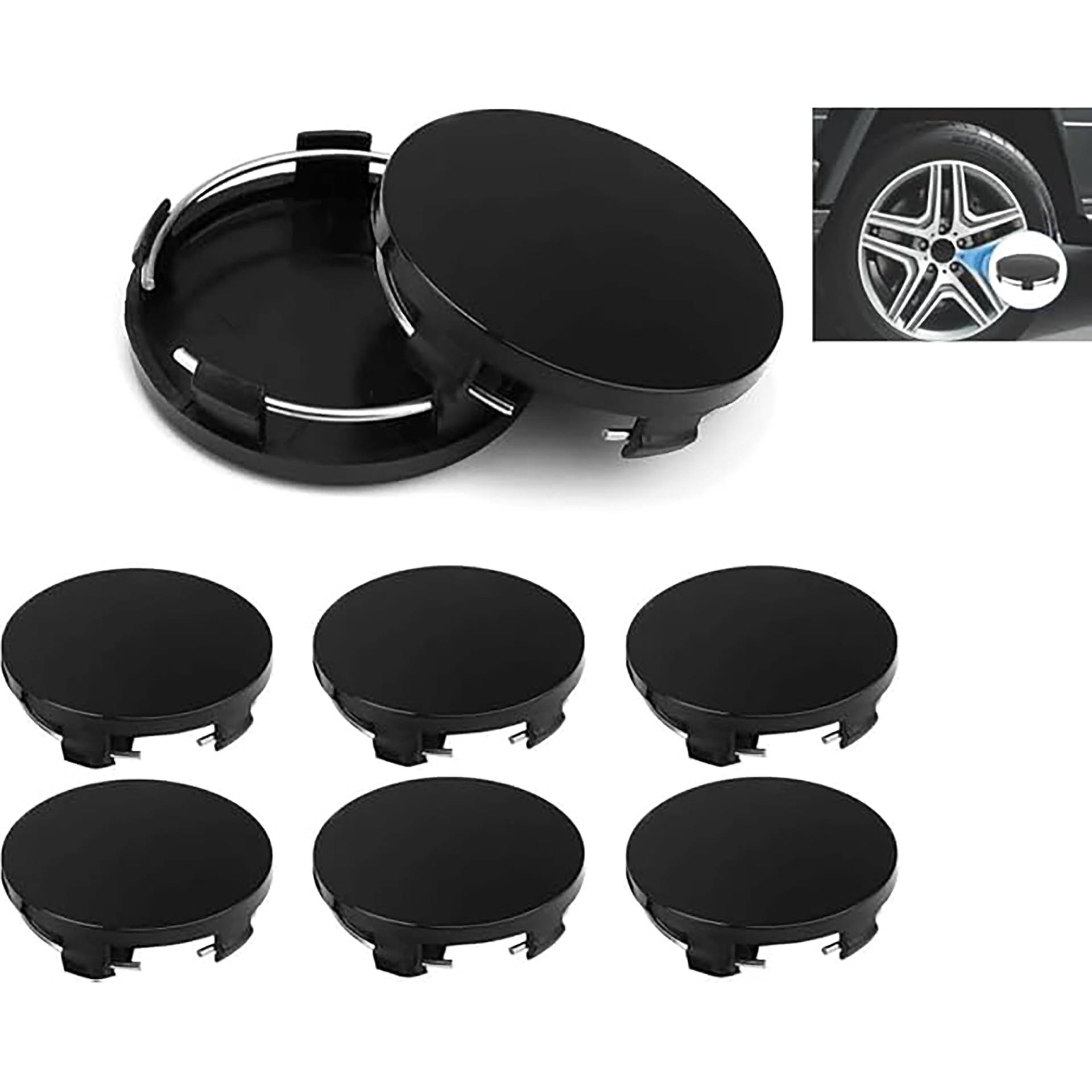Alrens 8 Stück Nabendeckel 60mm, Universal Radnabenkappen aus Hochwertiges ABS, Felgenkappen - Radkappen, Radnabenabdeckung Polierte Oberfläche, mit VW und Audi Alufelgen (OD 60mm ID 56mm) von Alrens