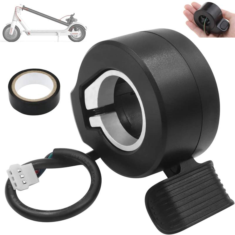 Alriedy Daumengas E-Bike Elektroroller Gashebel Wasserdichtes Rutschfestes E-Scooter Gaspedal mit 3m Isolierband, Kompatibel für Doc Green Ersatzteile & RCB E-Scooter, Universelles E-Scooter Zubehör von Alriedy