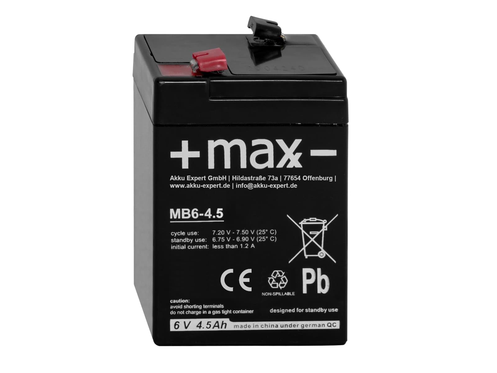 4,5Ah 6V Akku passend für Johnlite CY-0112 6V 4,5Ah 20 HR AGM Blei Accu Battery von Alternativ-Hersteller