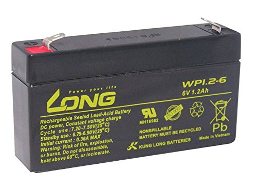 Akku kompatibel LC-R061R3P 6V 1,2Ah wie 1,3Ah AGM Blei wartungsfrei Batterie von Alternativ-Hersteller