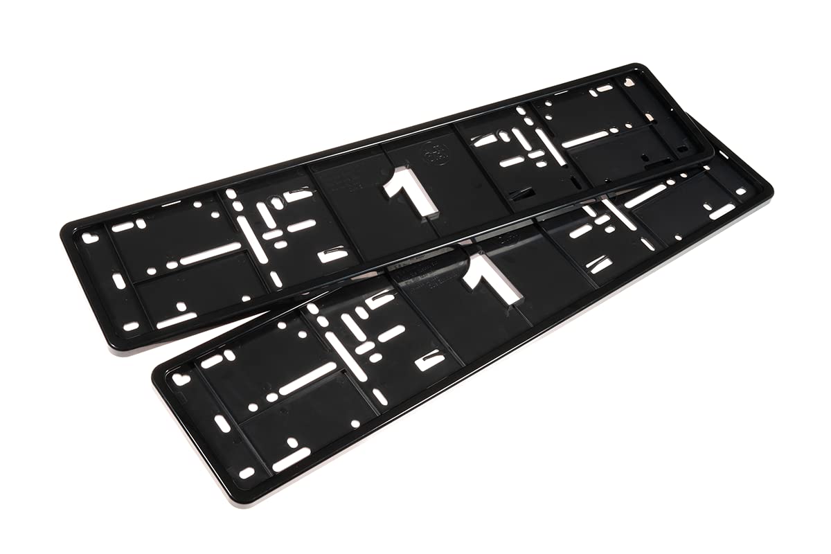 Satz Premium Kunststoff Nummernschildhaltern 52,7x12,3cm - Typ Mono - Schwarz - 2 Stück von Alti Giri