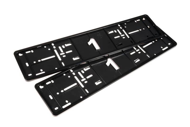 Satz Premium Kunststoff Nummernschildhaltern 52,7x12,3cm - Typ Mono - Schwarz - 2 Stück von Alti Giri