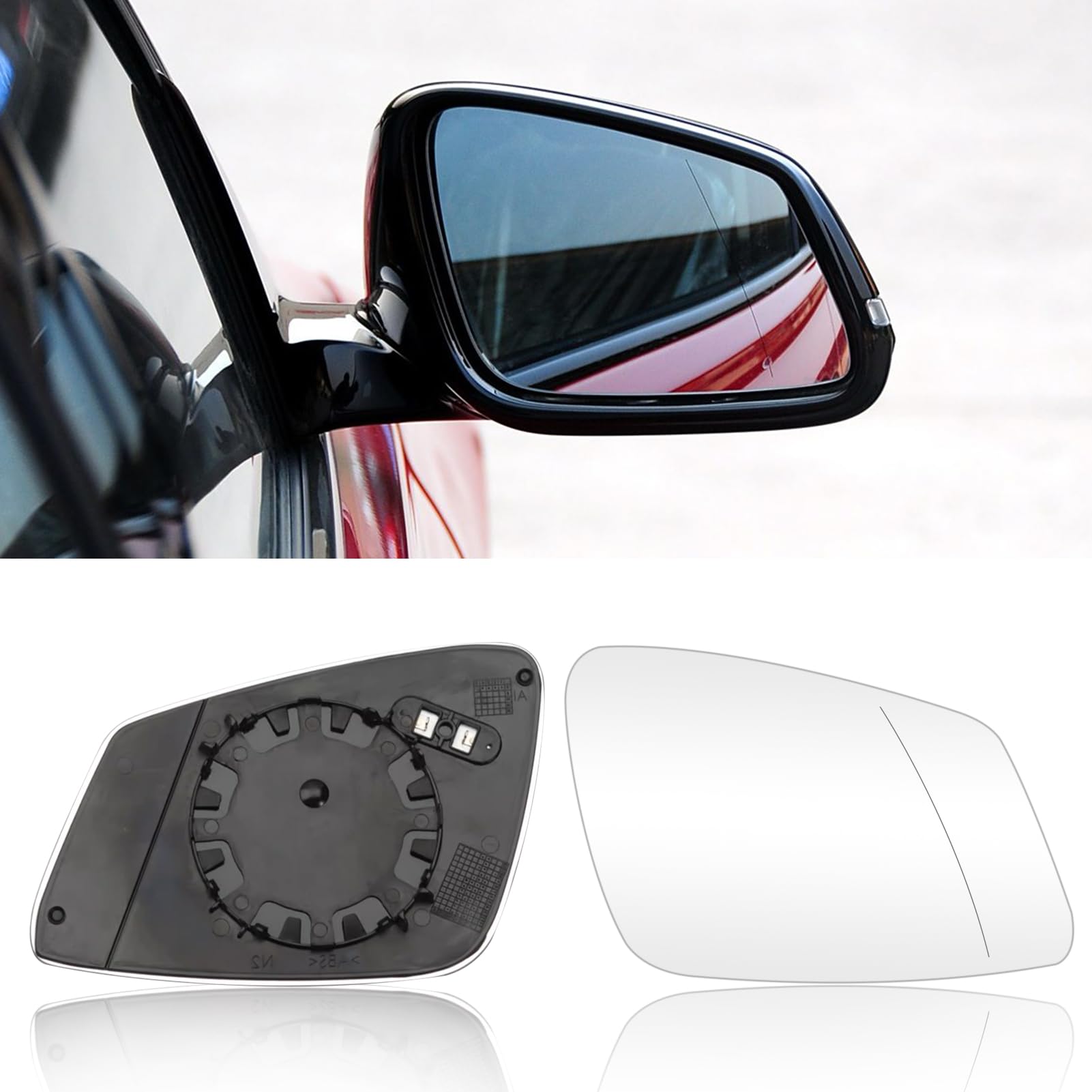 Altsbaos 1PCS Ersatzspiegel Beheizbar Kompatibel mit BMW 1 2 3 4 5 6 7er i3 X1 Spiegelglas F20 F21 F22 F23 F45 F46 F30 F31 F32 F33 F34 F36 F48 F10 F11 F12 F13 F01 F02 F04 F06 F07 (1PCS Rechts) von Altsbaos