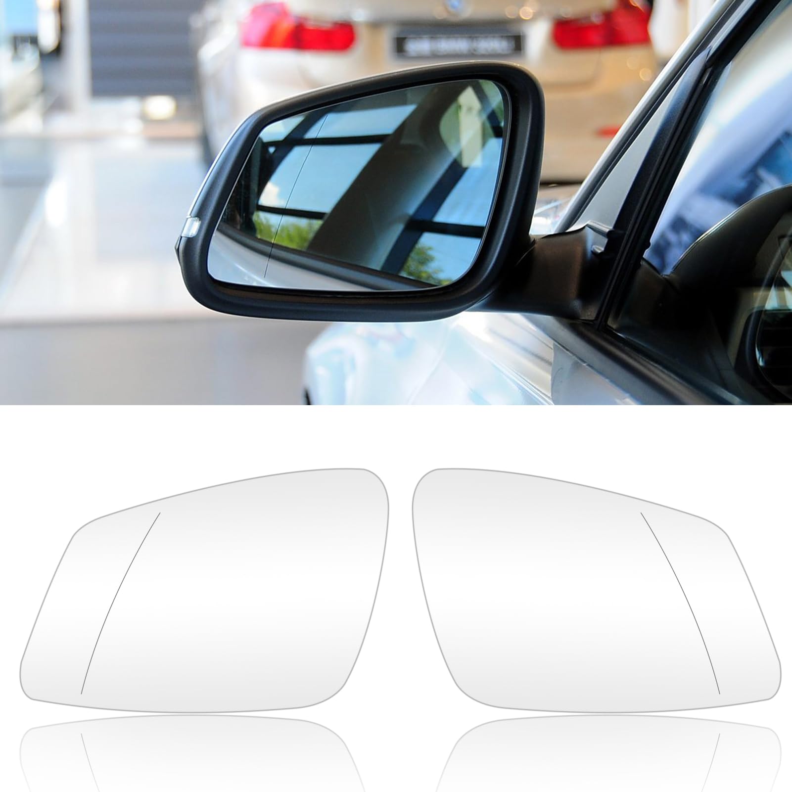 Altsbaos 2PCS Ersatzspiegel Beheizbar Kompatibel mit BMW 1 2 3 4 5 6 7er i3 X1 Spiegelglas F20 F21 F22 F23 F45 F46 F30 F31 F32 F33 F34 F36 F48 F10 F11 F12 F13 F01 F02 F04 F06 F07 (Links+Rechts) von Altsbaos