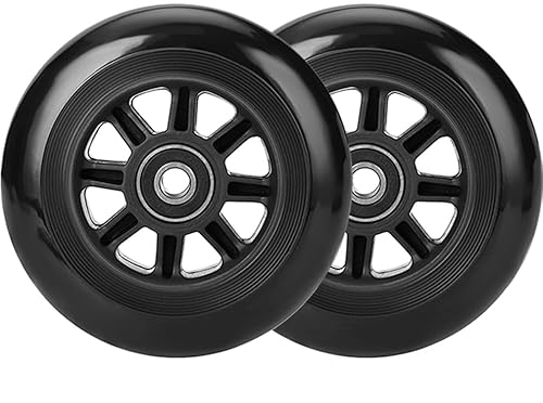 100mm Scooter Rollen - 2 Stück 100mm Scooter Ersatzräder räder Wheels mit ABEC-9 Lager - 88A stunt scooter Rollen Wheels für Apollo Albott Hudora Kesser Fuzion (Dark) von Aluscota