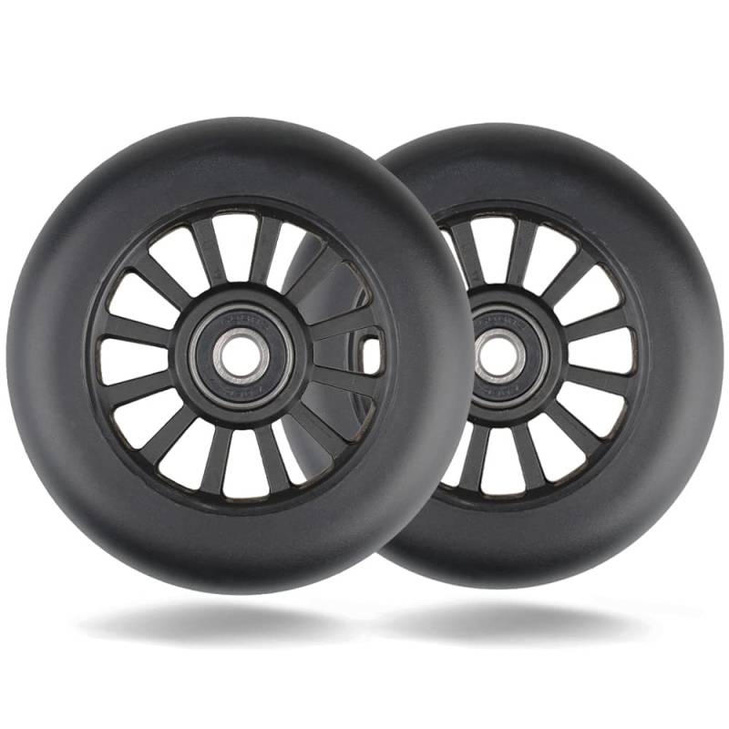 100mm Scooter Rollen - 2 Stück 100mm Scooter Ersatzräder räder mit ABEC-9 Lager - Plastik stunt scooter Rollen Wheels für Apollo Albott Fuzion von Aluscota