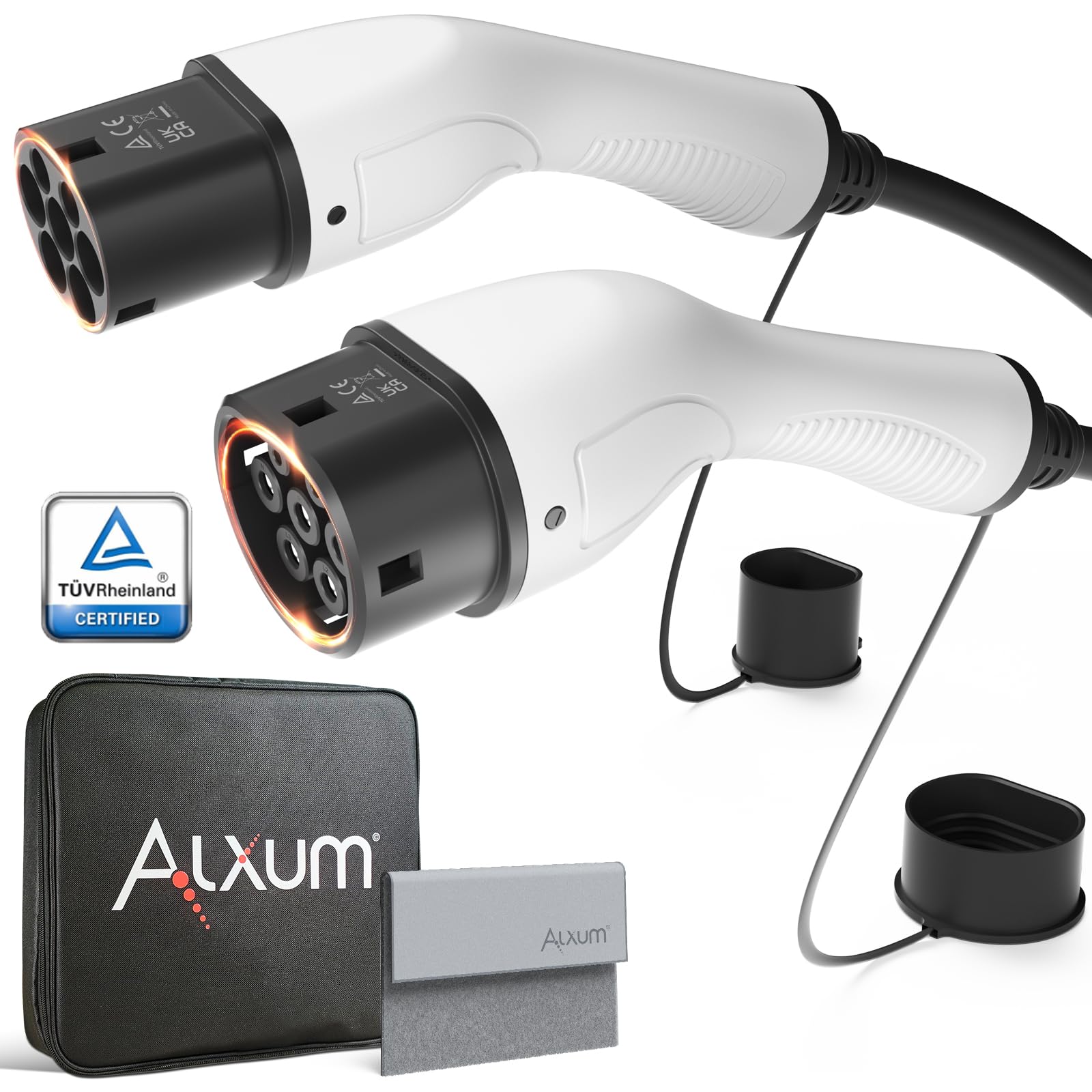 Alxum Typ 2 Ladekabel 11kw & 16A-für Hybrid & Elektroauto-3 Phasig 5 Meter Typ 2 auf Typ 2 Auto Ladekabel mit Tasche und Mikrofasertuch,IP55 Wasserdicht Typ 2 auf Typ 2 EV Ladekabel Alxum Typ 2 Ladekabel 11kw & 16A-für Hybrid & Elektroauto-3 Phasig 5 Meter Typ 2 auf Typ 2 Auto Ladekabel mit Tasche und Mikrofasertuch,IP55 Wasserdicht Typ 2 auf Typ 2 EV Ladekabel von Alxum