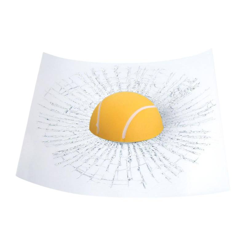 Amagogo 3D Aufkleber für Autofenster mit Gebrochenem Glas Design, Gelber Tennisball von Amagogo