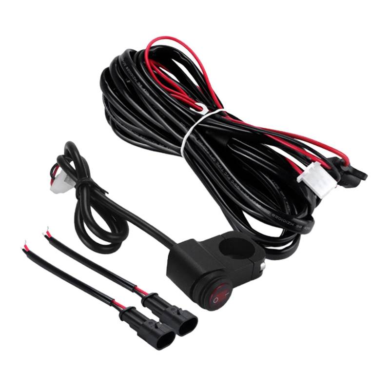 Amagogo Motorrad-EIN-Aus-Kabelbaum-Set, Nebelscheinwerfer-Verkabelung, 12 V, 40 A, Relais, 2.2 m langes von Amagogo