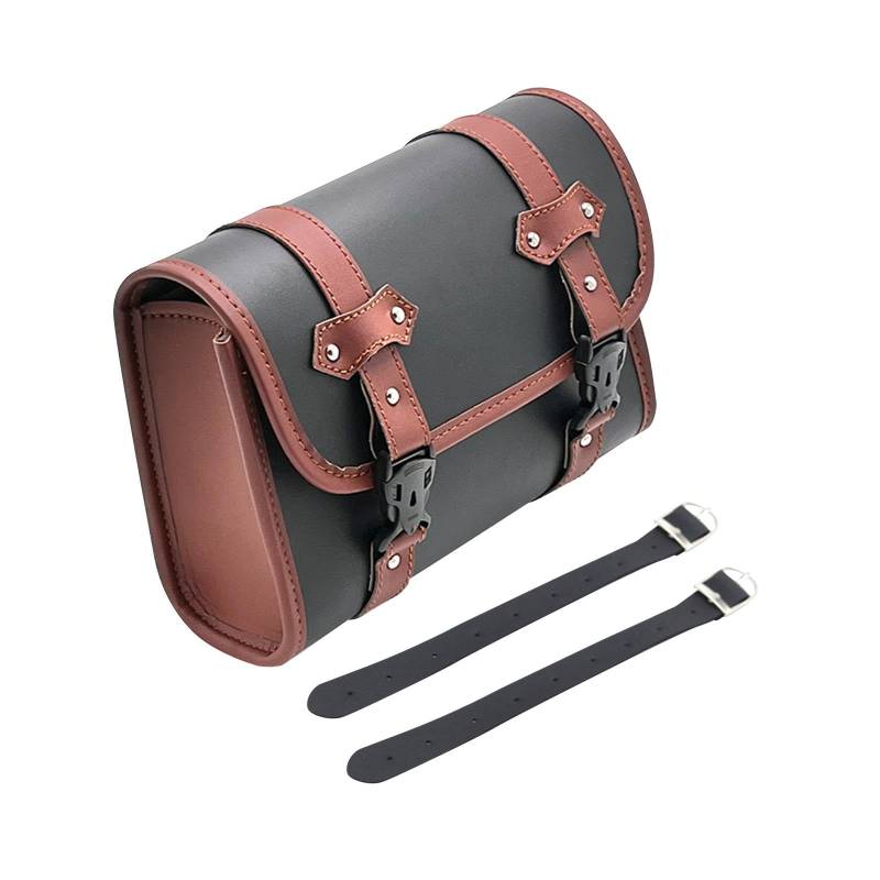 Amagogo Motorrad Werkzeugtasche für Fahrradzubehör, Seitentasche Und Gabeltasche, Braun Und Schwarz von Amagogo