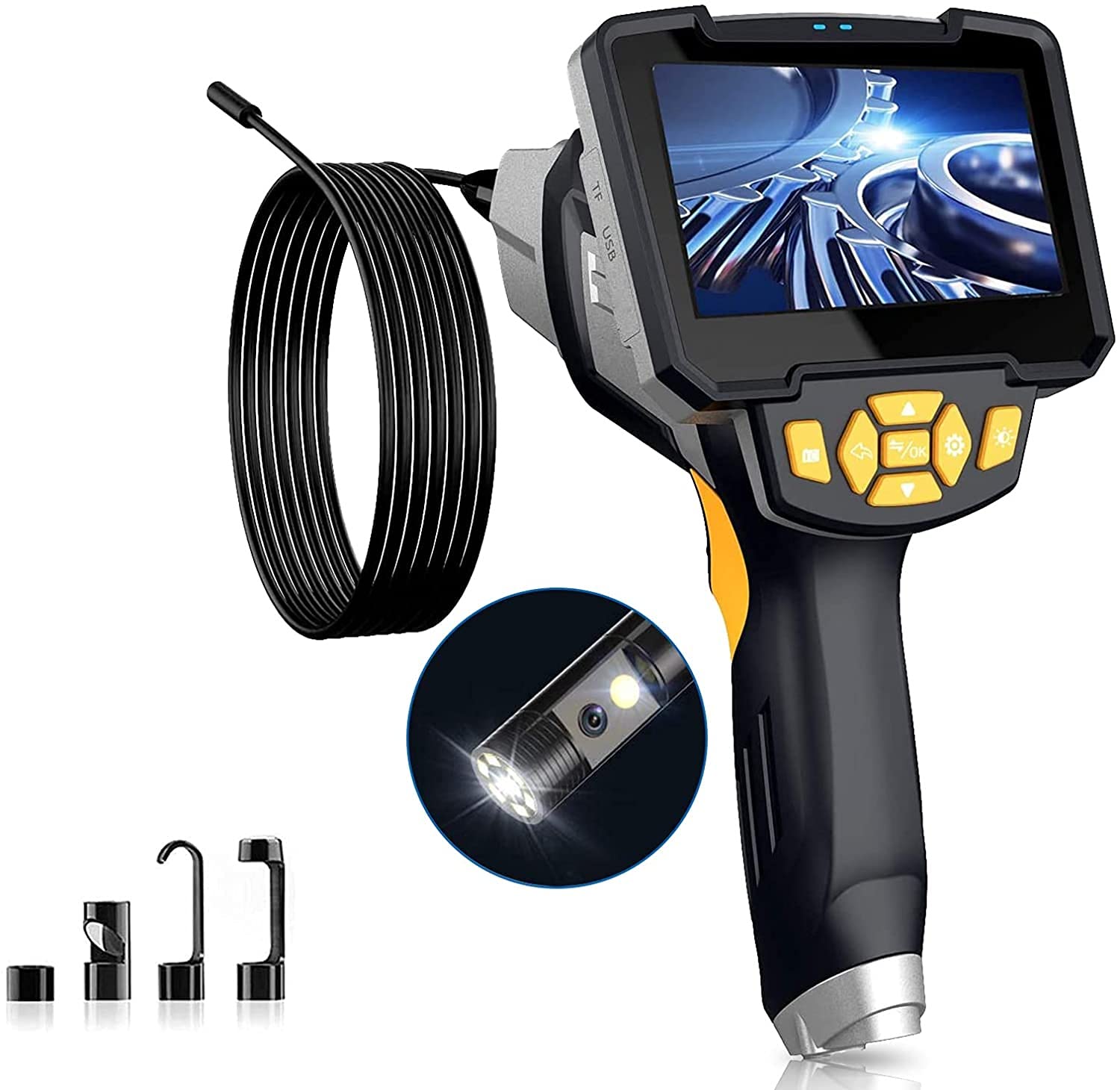 Amailtom 1080P Endoskopkamera Full HD, 8mm Dual Lens Industrielles Inspektionskamera mit 4,3 Zoll IPS Bildschirm,IP67 wasserdichte Rohrkamera mit 6 Einstellbaren LED-Licht,5m Halbsteife Kabel Amailtom 1080P Endoskopkamera Full HD, 8mm Dual Lens Industrielles Inspektionskamera mit 4,3 Zoll IPS Bildschirm,IP67 wasserdichte Rohrkamera mit 6 Einstellbaren LED-Licht,5m Halbsteife Kabel von Amailtom
