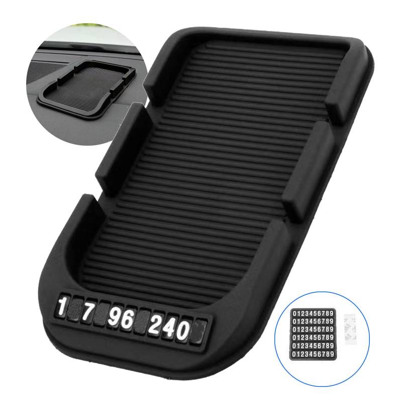 3-in-1 Auto Anti-Rutsch-Pad Multifunktionale Silikon Anti-Rutsch-Matte für Armaturenbrett, Handyhalterung Organizer Hitzebeständige Wiederverwendbare Silikon-Auto-Pad-Klebepads für Smartph (Schwarz) von Amazleer