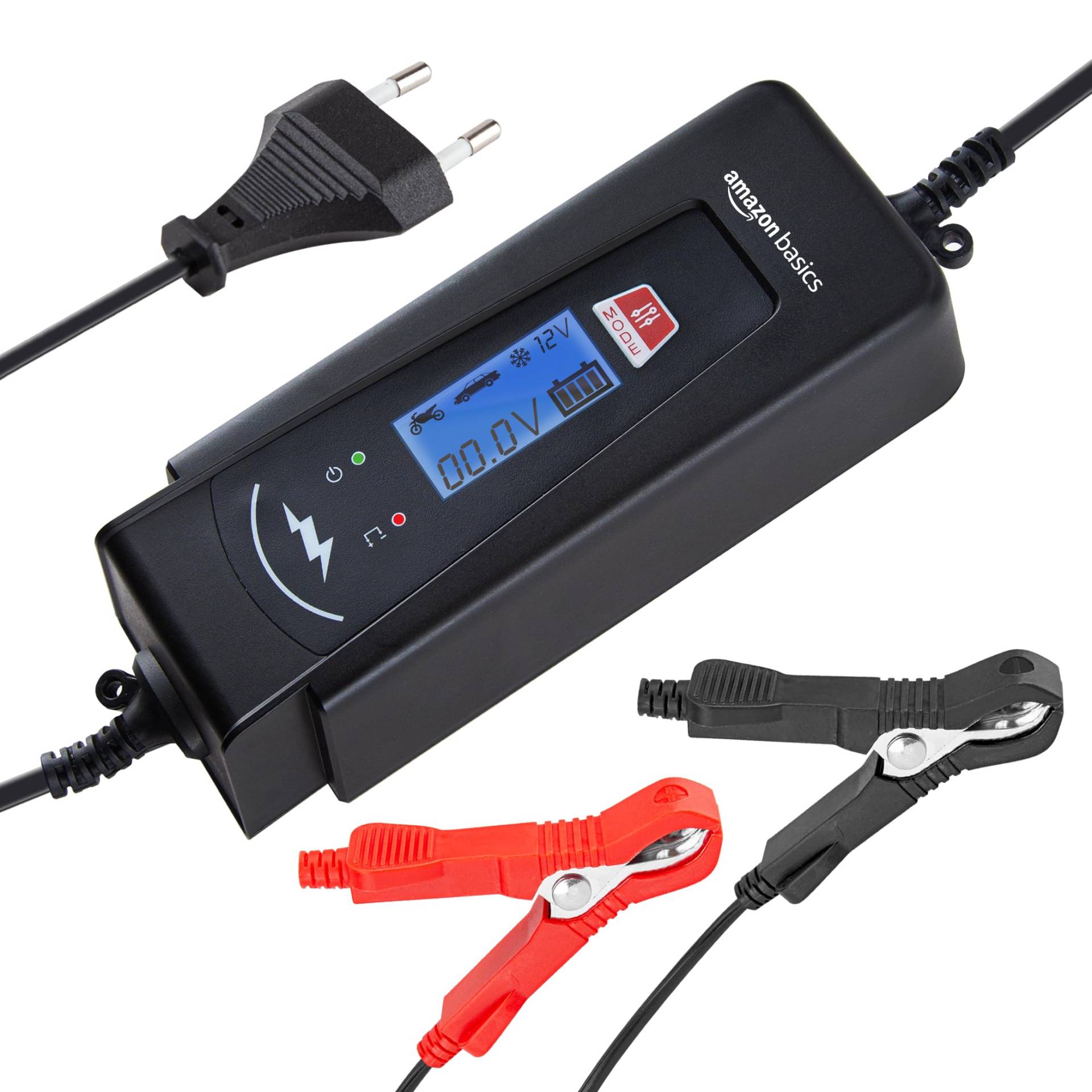 Amazon Basics Akkuladegerät, EU-Stecker, Ausgang: 2A/4A , 6 V/12 V DC, Schwarz Amazon Basics Akkuladegerät, EU-Stecker, Ausgang: 2A/4A , 6 V/12 V DC, Schwarz von Amazon Basics