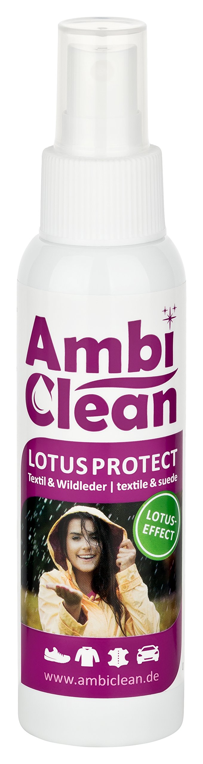 AmbiClean® Lotus Protect Imprägnierspray für Wildleder & Textilien | Schmutzabweisender Langzeitschutz mit Lotus-Effekt – 100ml (1) von AmbiClean
