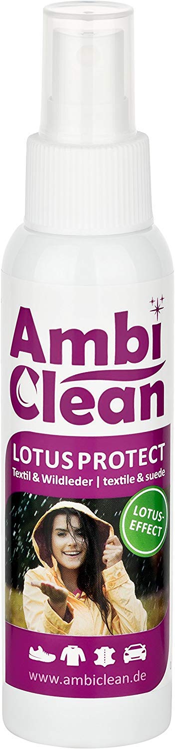 AmbiClean® Lotus Protect Imprägnierspray für Wildleder & Textilien | Schmutzabweisender Langzeitschutz mit Lotus-Effekt – 2x100ml von AmbiClean