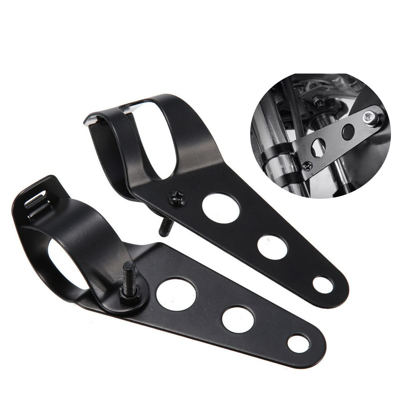 Ambienceo Universal Motorrad Scheinwerfer Halter 30mm-46mm Halterung Lampenhalter Schwarz von Ambienceo