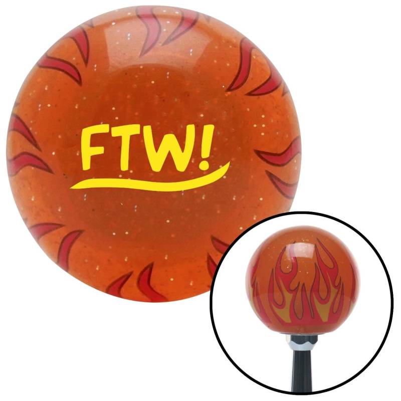American Shifter 256512 Orange Flame Metal Flake Shift Knob with M16x1,5 Insert (Yellow FTW!) von American Shifter