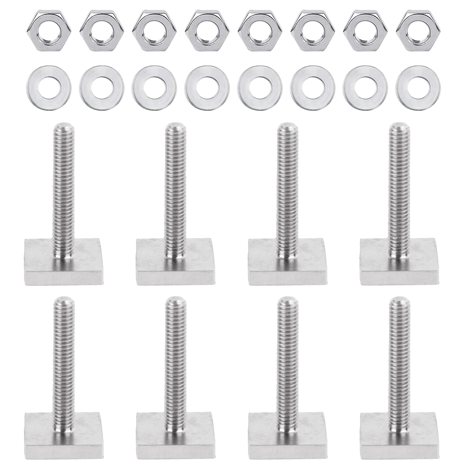 Amfrpar 8 Stück M6 x 35mm T-Nut Adapter Nutensteine Edelstahl mit Muttern und Unterlegscheiben für Dachträger Relingträger Dachbox Amfrpar 8 Stück M6 x 35mm T-Nut Adapter Nutensteine Edelstahl mit Muttern und Unterlegscheiben für Dachträger Relingträger Dachbox von Amfrpar
