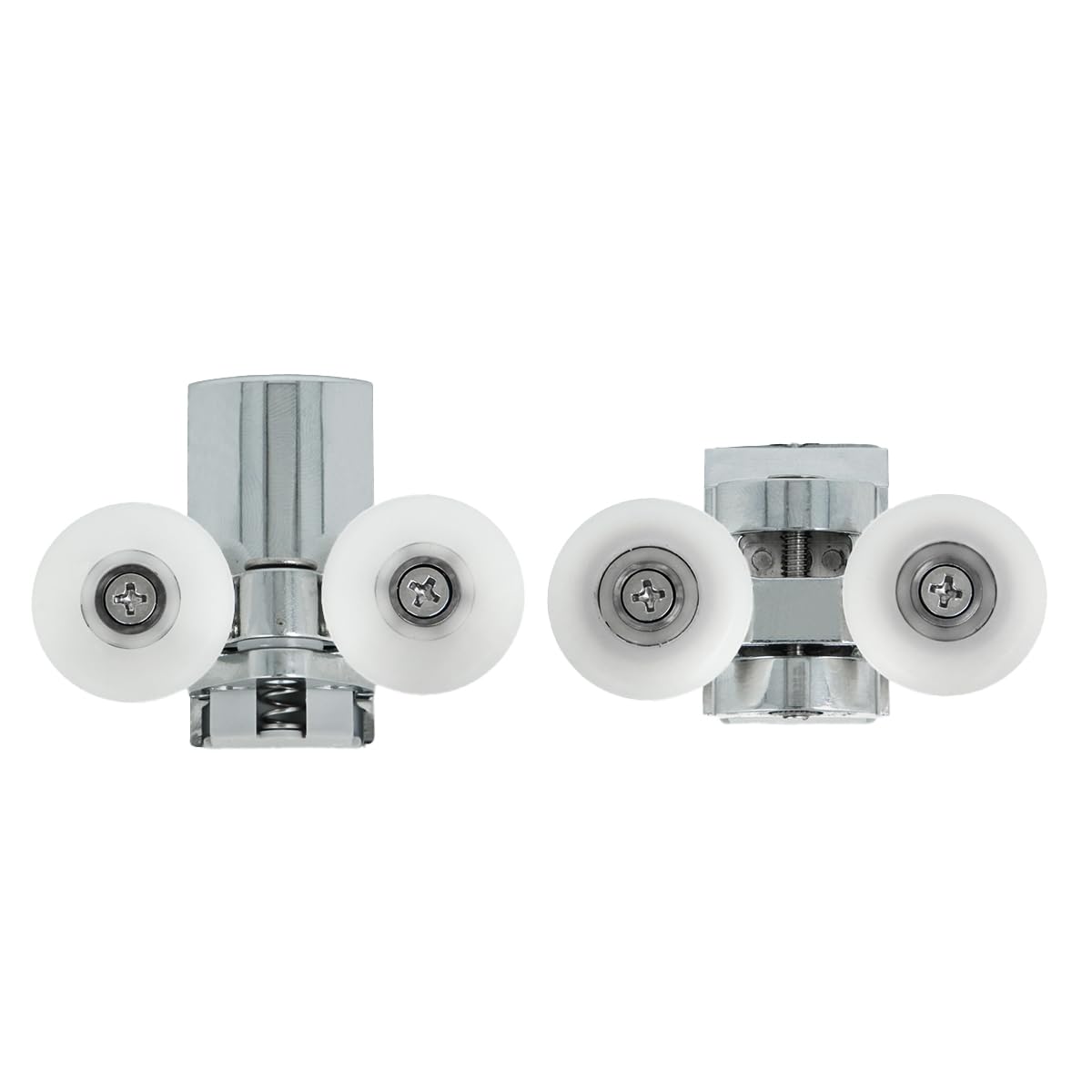 Amig - Satz von Rollen für Duschabtrennung | 2 Einheiten oben und unten | Ø25 mm | Für Trennwände mit 6 mm Dicke | Klammern aus verchromtem Zamak | Nylonräder | Sanftes und langlebiges Gleiten Amig - Satz von Rollen für Duschabtrennung | 2 Einheiten oben und unten | Ø25 mm | Für Trennwände mit 6 mm Dicke | Klammern aus verchromtem Zamak | Nylonräder | Sanftes und langlebiges Gleiten von Amig