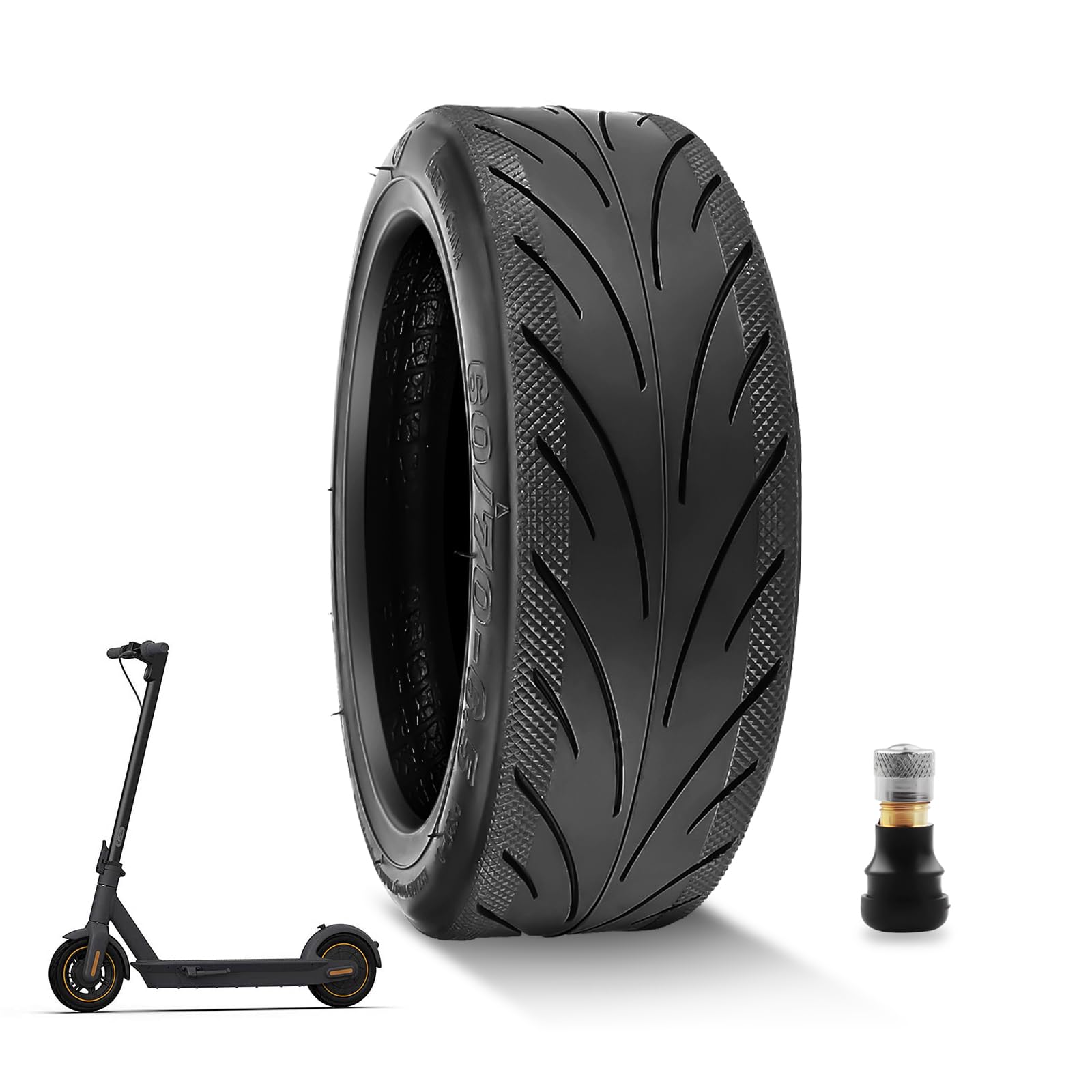 Amitor 60/70-6.5 Gummireifen E Scooter für Ninebot Max G30, Tubeless Reifen mit Ventil, E Scooter Reifen mit Rutschfest und Verschleißfest, 10 Zoll Vakuumreifen mit Hoher Stabilitä Amitor 60/70-6.5 Gummireifen E Scooter für Ninebot Max G30, Tubeless Reifen mit Ventil, E Scooter Reifen mit Rutschfest und Verschleißfest, 10 Zoll Vakuumreifen mit Hoher Stabilitä von Amitor