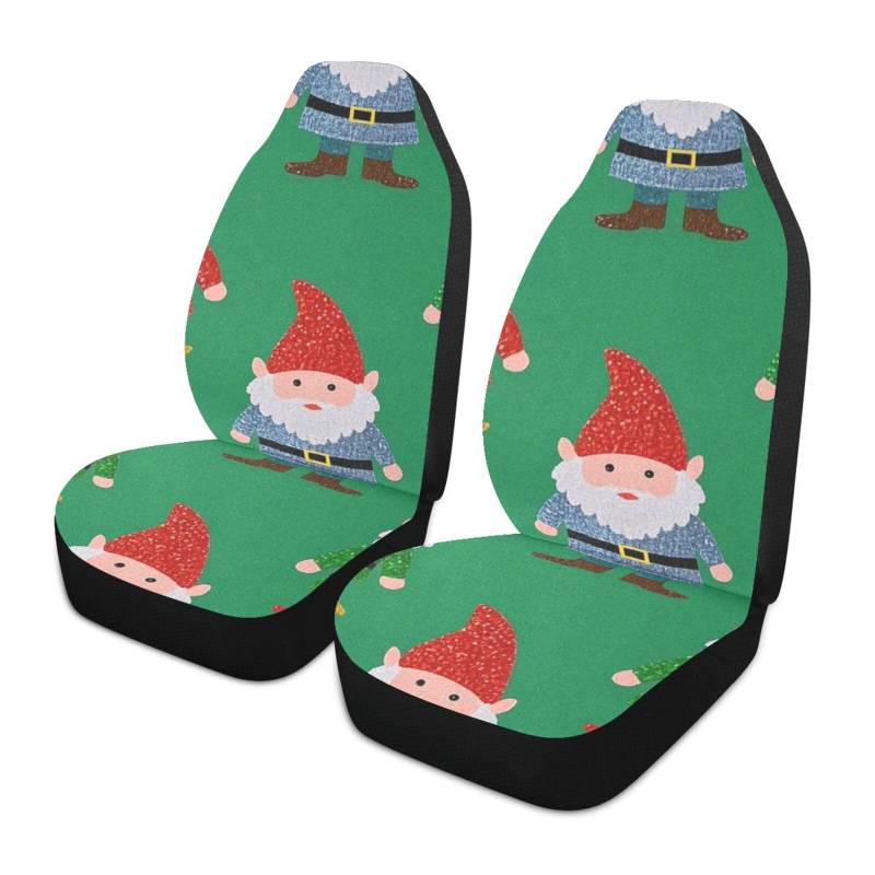 Amooorous Cartoon Pailletten Merry Christmas Zwerge Dekorativer Sitzbezug für Autos Cool Sport Sitzbezüge Funda para carro asientos 2 Stück von Amooorous