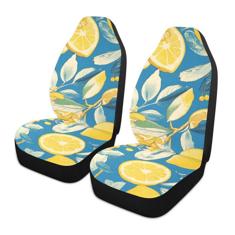 Amooorous Dekorativer Sitzbezug für Auto-Essentials, Sportsitzbezüge, Motiv: Fundas para carros asientos, 2 Stück, Blau und Gelb von Amooorous