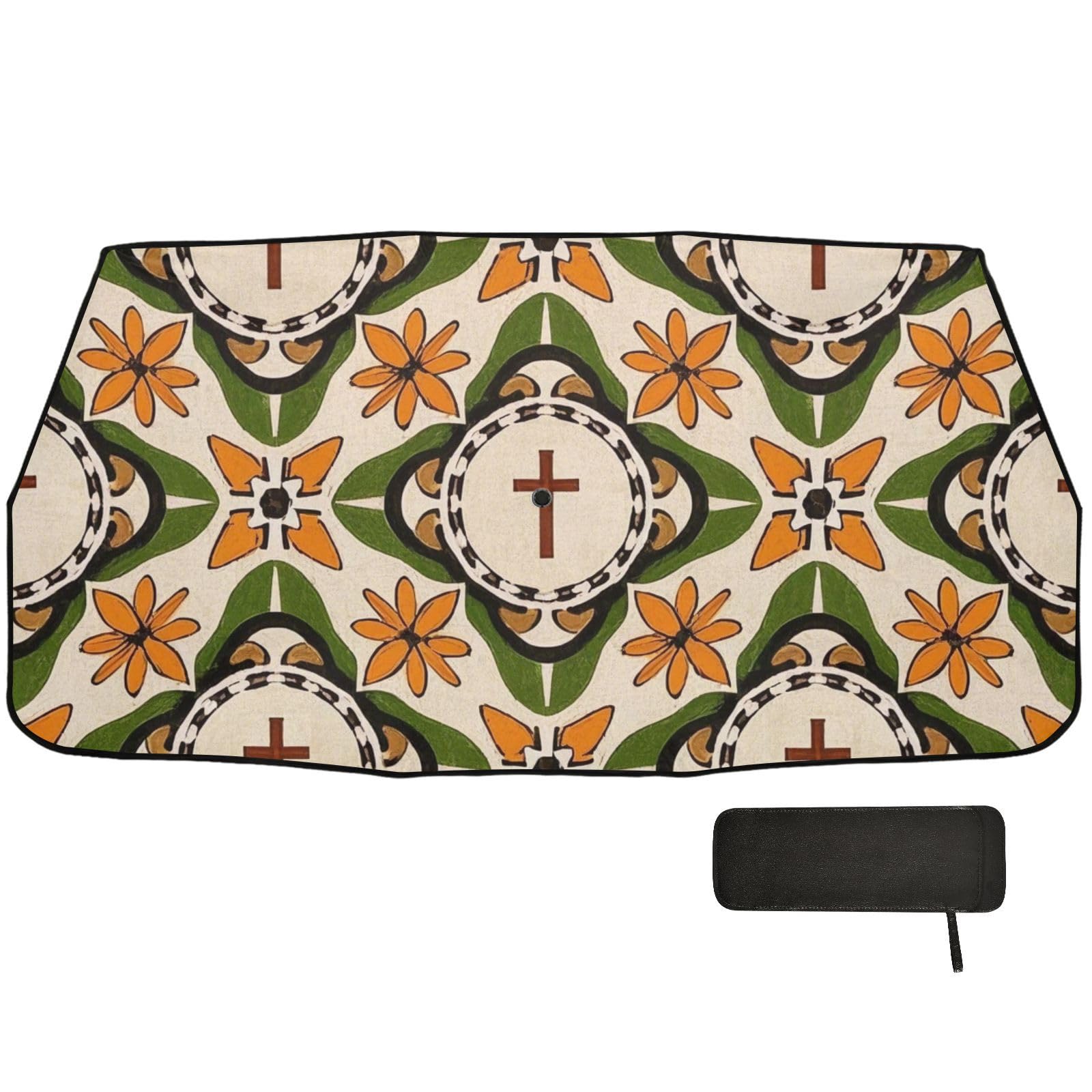 Vintage Cross Floral Green Designed Shade for Car Windshield Foldable for Women Reflector Protector de sol para carro Vintage Cross Floral Green Designed Shade for Car Windshield Foldable for Women Reflector Protector de sol para carro von Amooorous