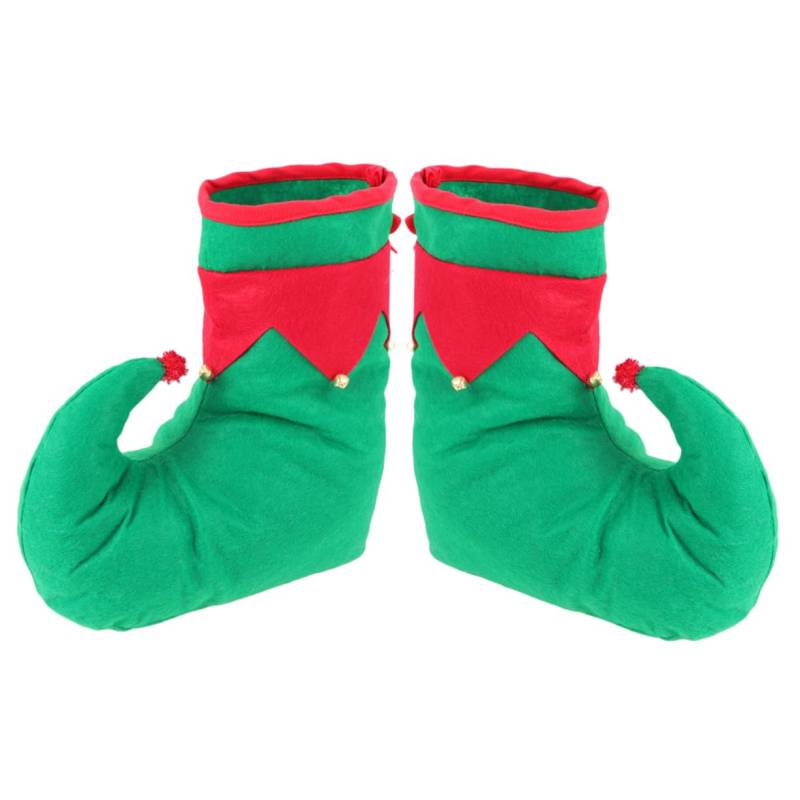 Amosfun 1 Paar Narrenschuhe Schuhe Narrenkostüm hat Schuhe abdeckungen Gnom Stiefel Weihnachts-Clown-Kostüm Requisiten Weihnachtsschuhe Hut Kind Erwachsener Elfenschuhe von Amosfun