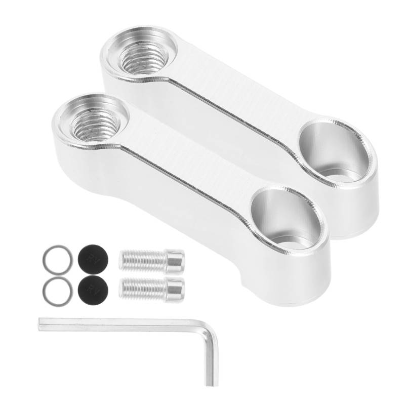Amosfun 1 Satz Rückspiegelverlängerung Sitzrückspiegel Motorräder Motorraderhöhungen Motorradreflektorspiegel Zubehör Motorradrückspiegel Aluminiumlegierung Silber von Amosfun