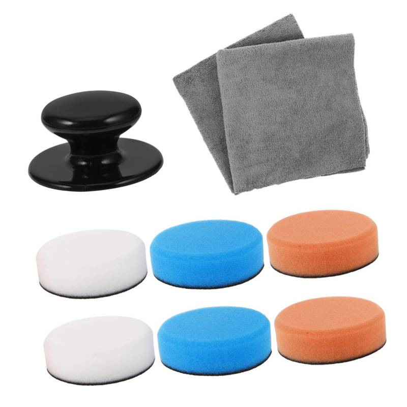 Amosfun 1 Set Auto Polier Und Polierer Set Auto Detailing Polierpads Auto Polierpads Glänzendes Wachs Auto Polierpads Auto Wachs Pads Kratzer Reibschwamm von Amosfun