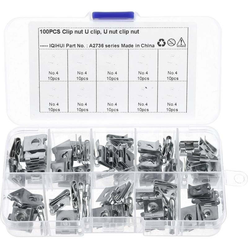 Amosfun 100 Stück Nussclip Innere Kfz-Mutter du klipst Kfz-Klemmmutter Auto Reparaturmuttern aus Metall Panel-Clips Clip-Muttern Kfz -Teile Zink und Zinklegierungen Silver von Amosfun
