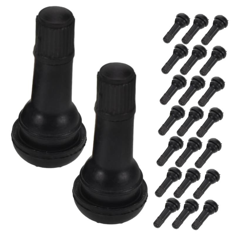 Amosfun 100 Stücke Gummi Reifen Ventil Reifen Ventil Stem Ventil Vorbauten Zink Legierung Schwarz Reifen Ventil von Amosfun