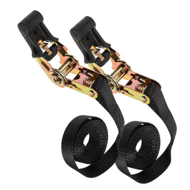 Amosfun 2 Stück Bündelbandspanner Befestigung Fahrzeug ziehen um Anhängerkupplung Pflicht LKW festbinden Autogurte Ratschengurte und Spanngurte Hochfestes Polyester Black von Amosfun