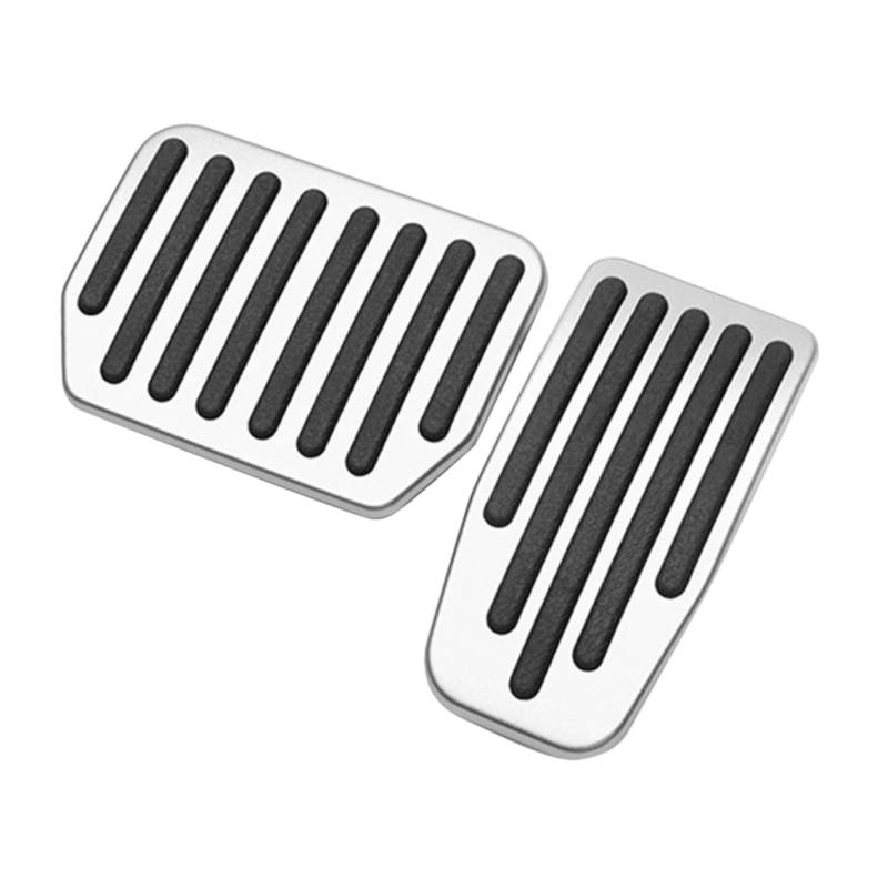 Amosfun 2 Stück Fußpedaldekoration Pads Bremse Unterlage auto pedal Kraftstoffpedalauflage Ersatzteile für den Innenraum Autozubehör Aluminiumlegierung Silver von Amosfun