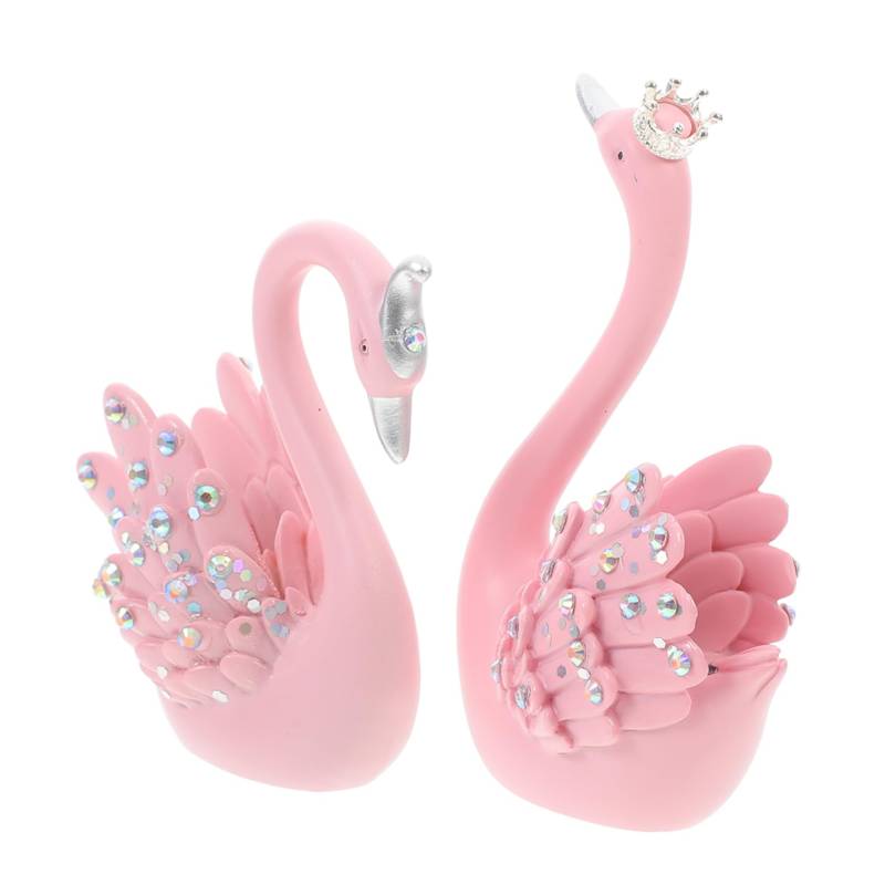 Amosfun 2 Stück Lustiges Autozubehör Ornament Armaturenbrett Schwan Dekoration Für Autodekor Innendekor Süßes Autozubehör Süßes Rosa Harz von Amosfun