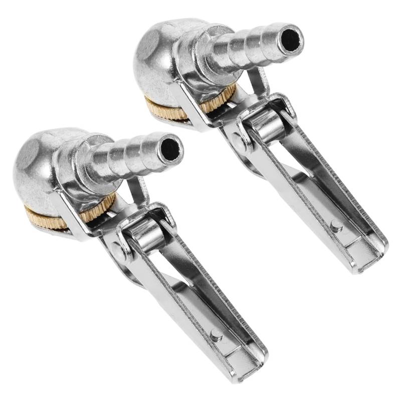 Amosfun 2 Stück Reifenluftclip Entfernungsschlauch Druckverriegelung Auto Reifenfüller Kompressor Mit Dually Reifenfüller Für Autoreifen Chuck Silber Kupfer von Amosfun