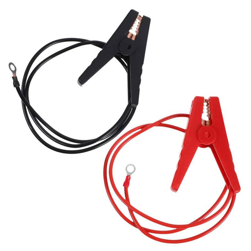 Amosfun 2 Stück Tragbare Starthilfekabel Batterie Abgewinkelte Befestigungsklemmen Terminal Alligator Automotive Enden Crimpen Crimps Elektroauto Starthilfekabel Notstarterklemme Gummi von Amosfun