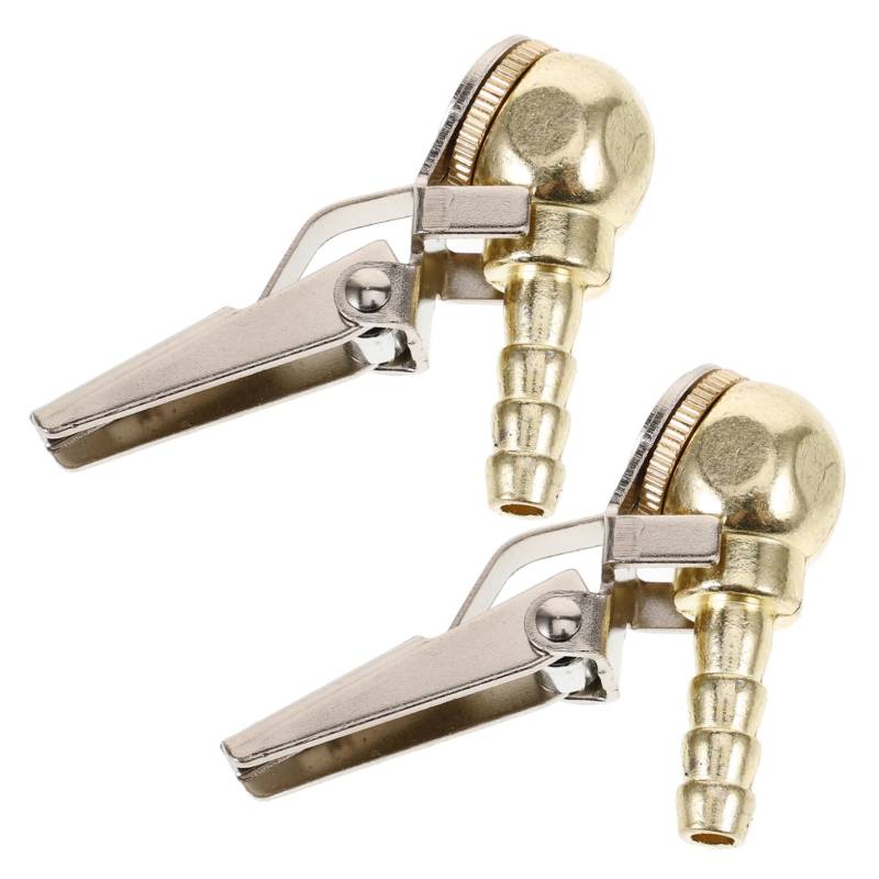 Amosfun 2 Stücke Reifen Air Clip Locking Kompressor Reifen Chuck Schlauch Auto Reifen Inflator Kupfer Goldene von Amosfun